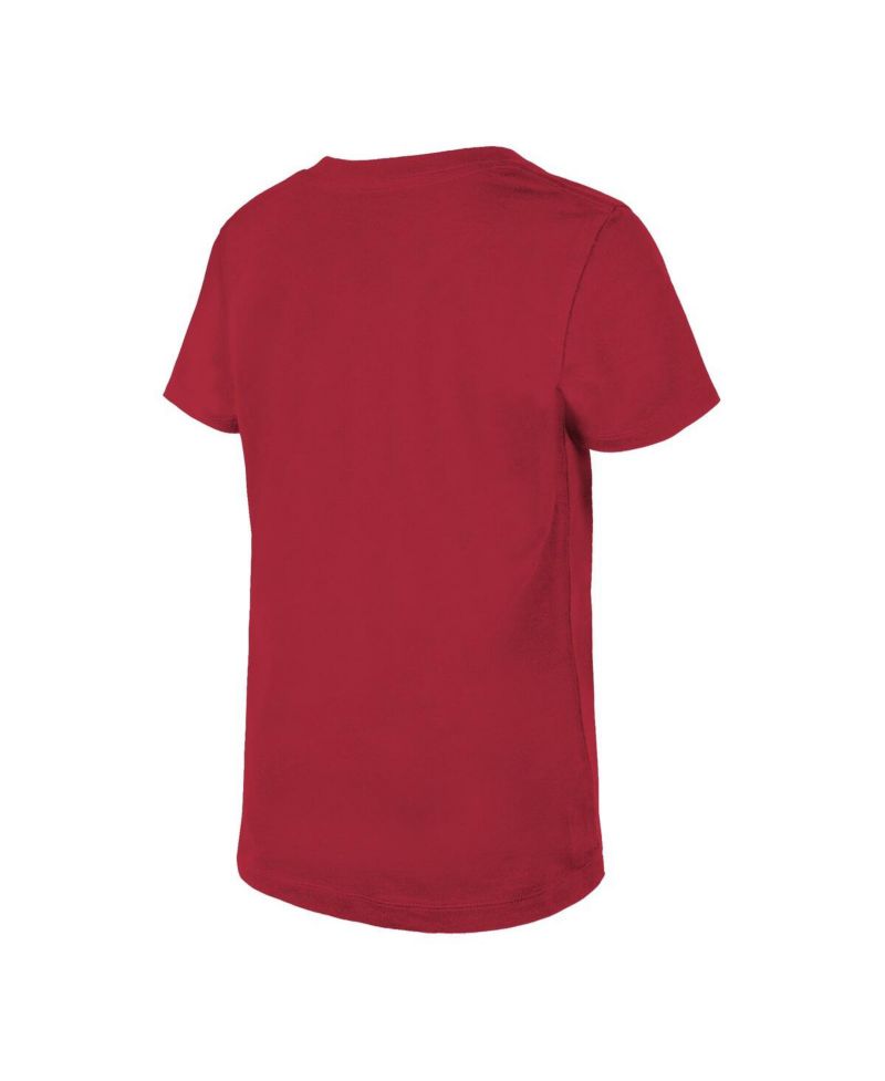 Big Girls Cardinal Arizona Cardinals Reverse Sequin V-Neck T-Shirt