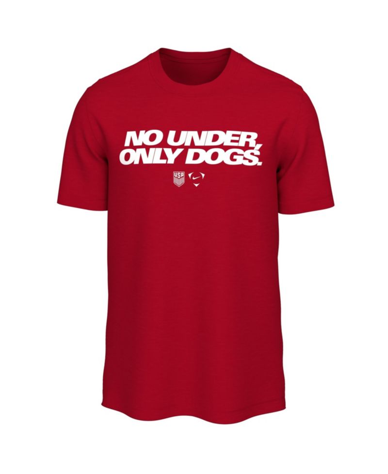 Men's Red USMNT No Under Only Dogs T-Shirt
