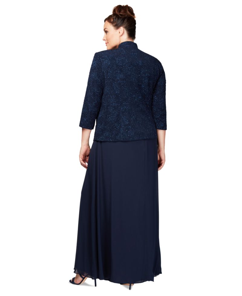 Plus Size Glitter Jacket & A-Line Dress