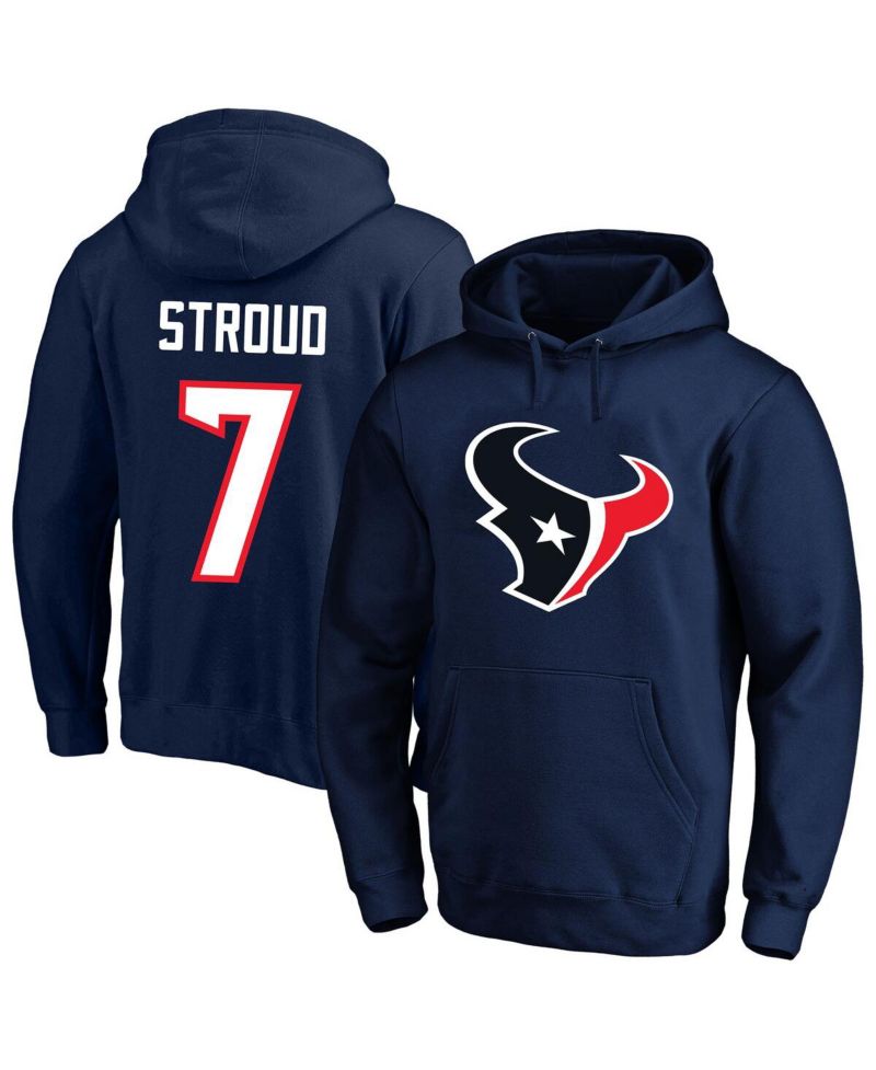 Men's C.J. Stroud Navy Houston Texans Big & Tall Name & Number Fleece Pullover Hoodie