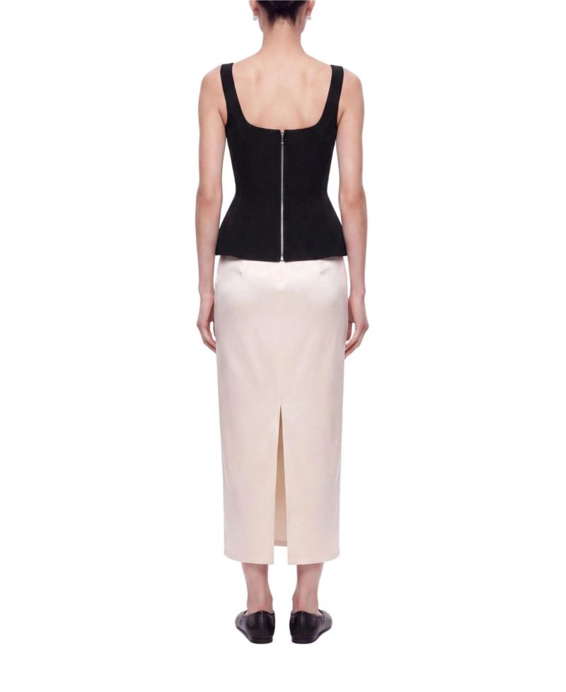 Women's Boned Square Neck Peplum Bustier Top