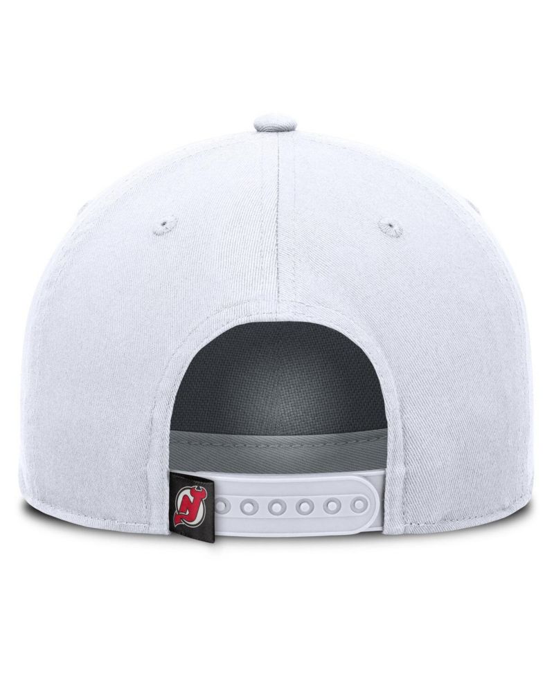 Men's White New Jersey Devils Rope A-Frame Adjustable Hat
