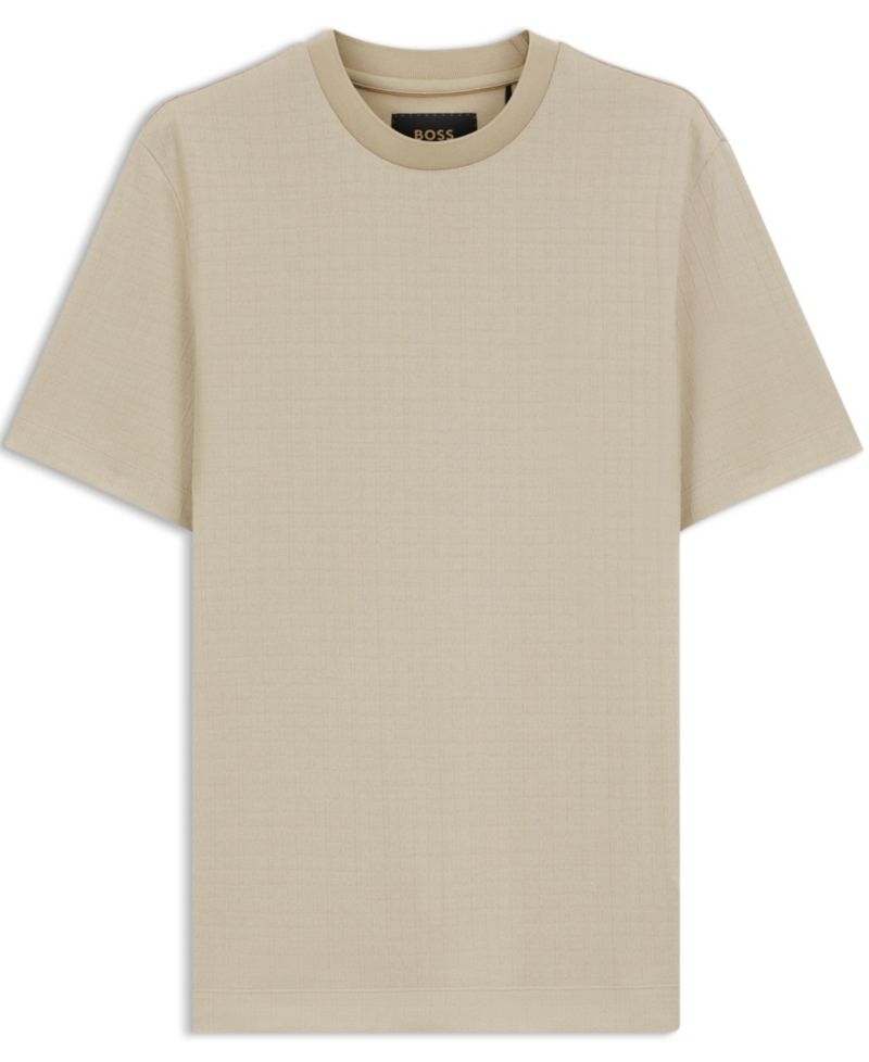 Men's Cotton-Silk Blend Windowpane-Check T-Shirt