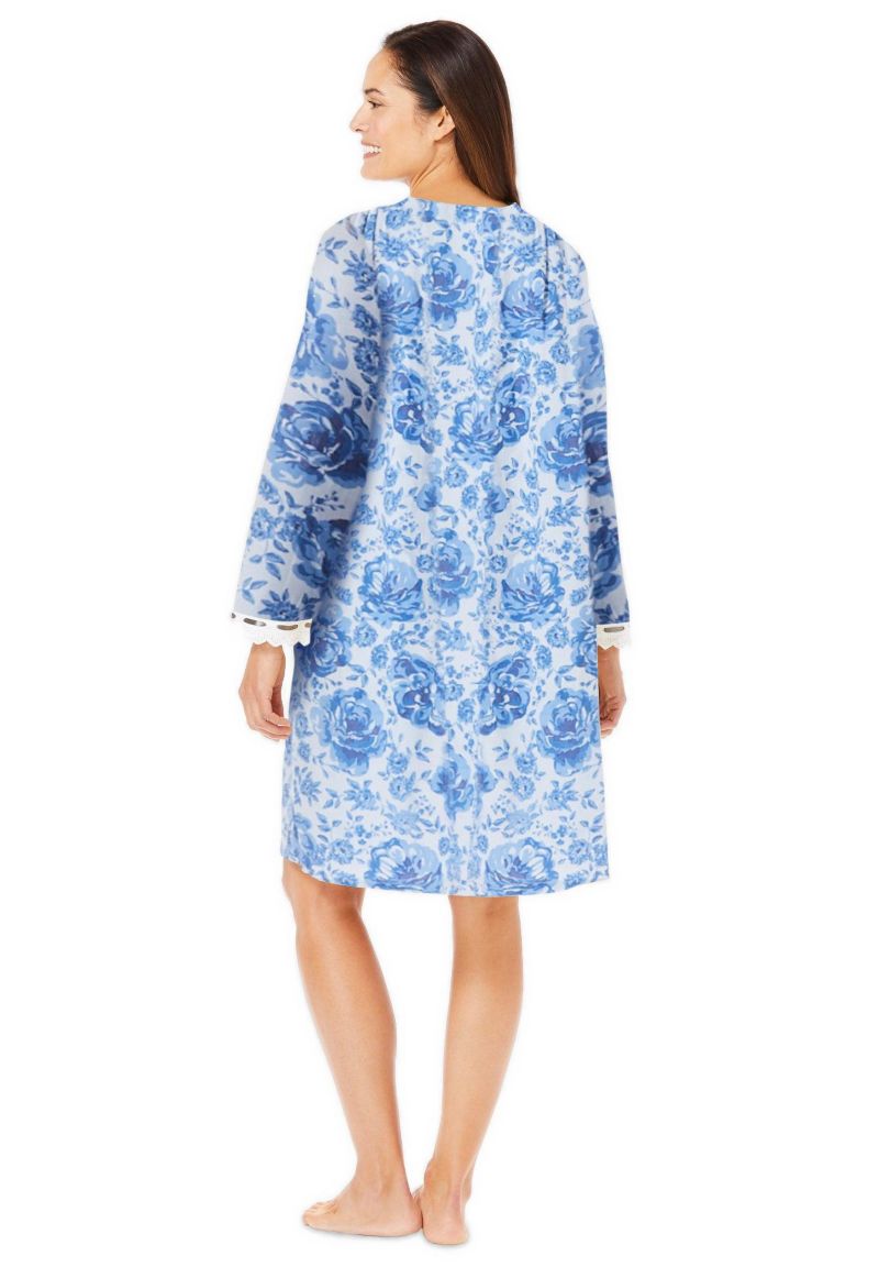 Plus Size Only Necessities Short 2-Piece Cabbage-Rose Peignoir Set