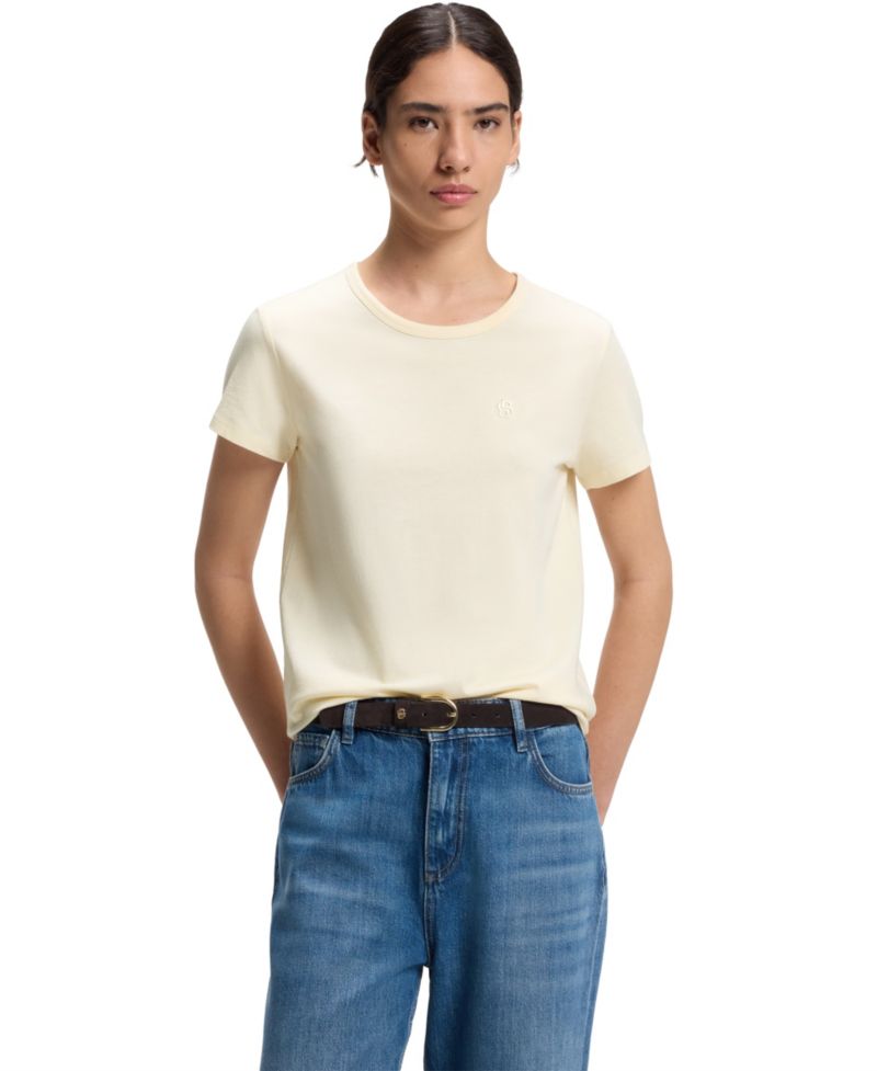 BOSS by Women's Cotton-Silk Blend Slim-Fit T-Shirt