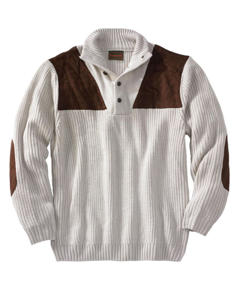 Men's by KingSize Patch Sweater with Mock Neck