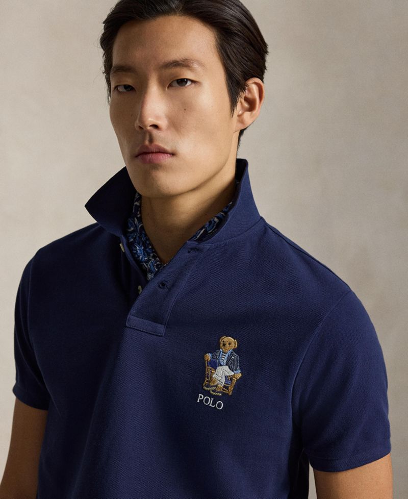 Men's Custom Slim-Fit Polo Bear Polo Shirt