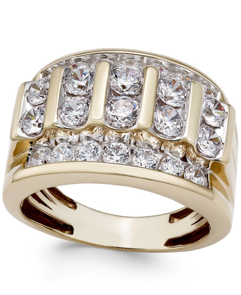 Men's Diamond Elevated Cluster Ring (3 ct. t.w.) in 10k Gold