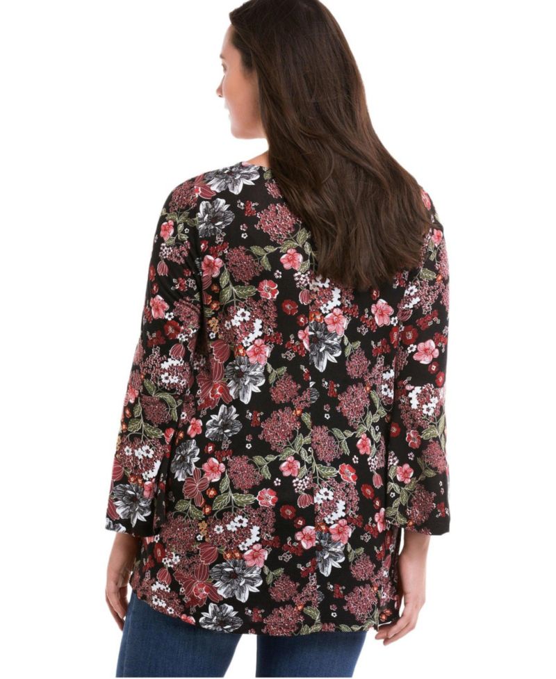 Plus Size Bell Sleeve A-Line Knit Women's Tunic