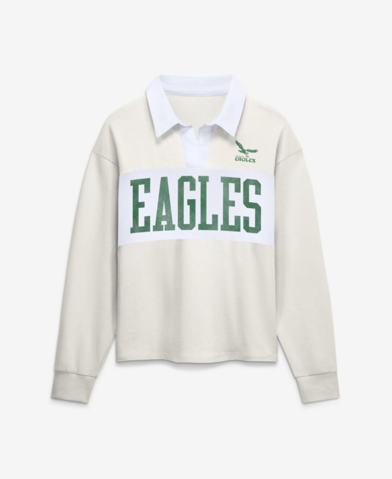 Women's Philadelphia Eagles Heritage Play Action Relaxed Fit Vintage Long-Sleeve Polo