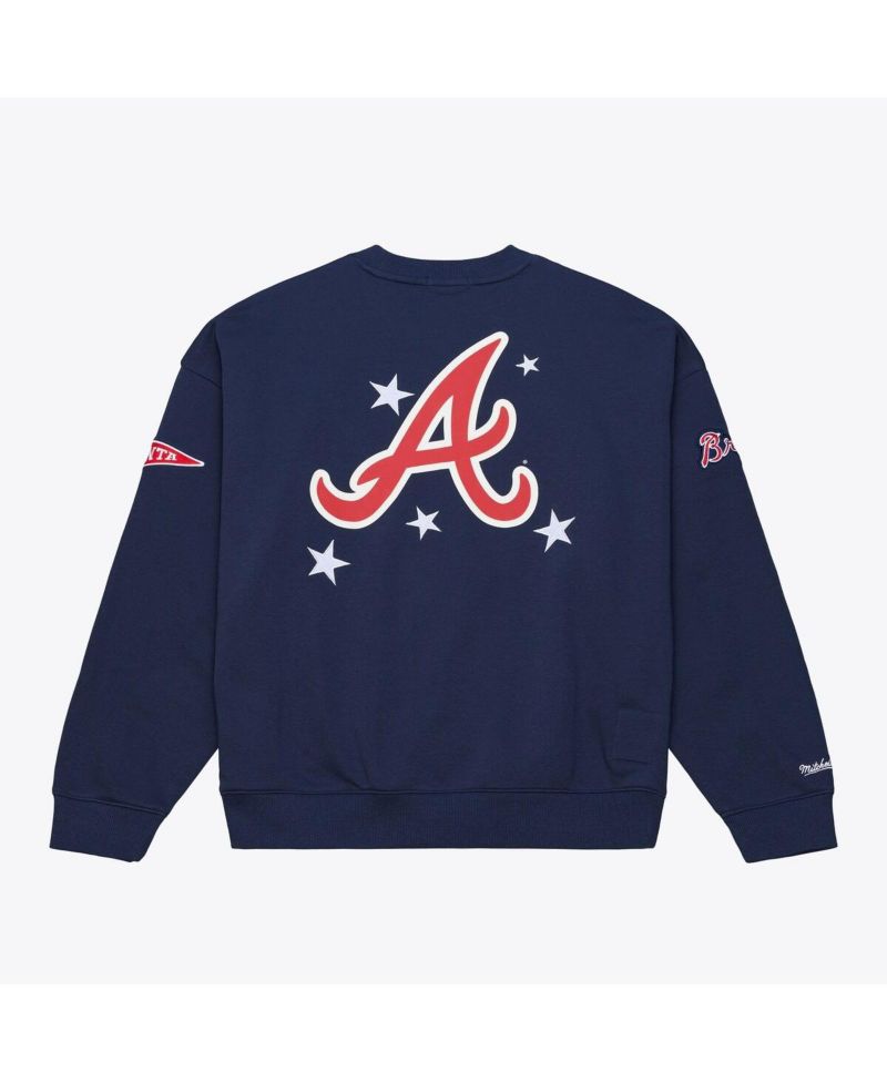 Women's Navy Atlanta Braves Pep Rally Sweatshirt