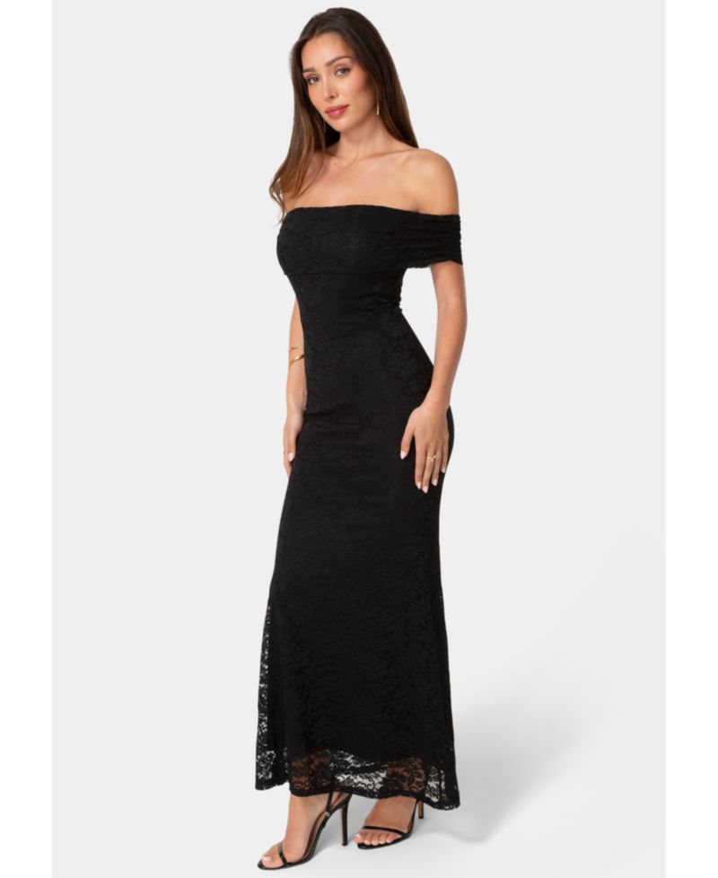 Women's Off-the-Shoulder Lace Maxi Dress