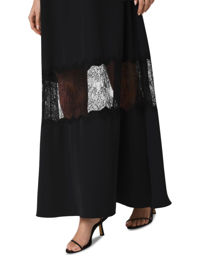 Women's Quinn Crepe Lace Sleeveless Maxi Dress