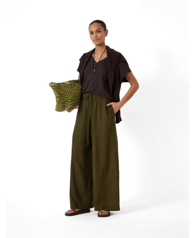 Women's Petunia Linen Blend Wide Leg Trousers