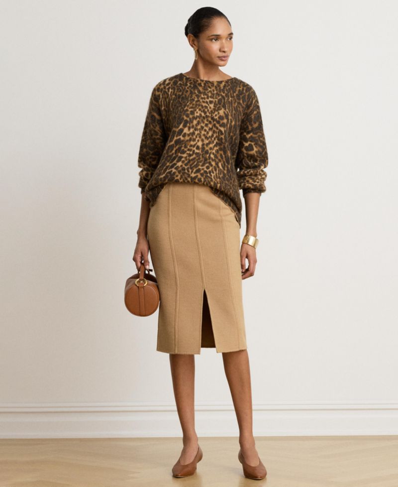 Women's Ocelot-Print Crewneck Sweater