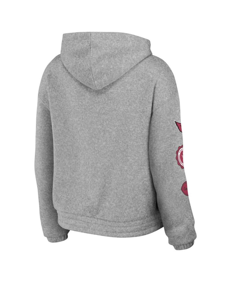 Women's Heather Gray Arizona Cardinals Full-Zip Hoodie