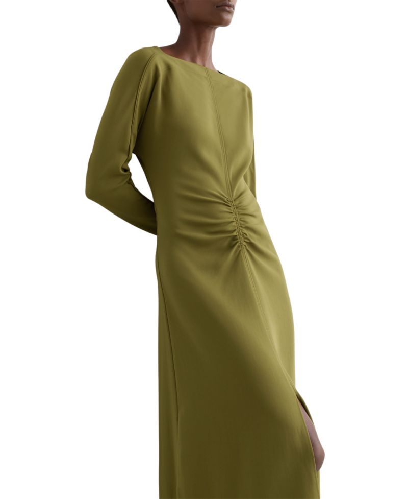 Women's Adriana Ruched Long-Sleeve Midi Dress