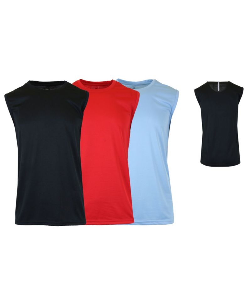 Men's Moisture-Wicking Wrinkle Free Performance Muscle Tee, Pack of 3