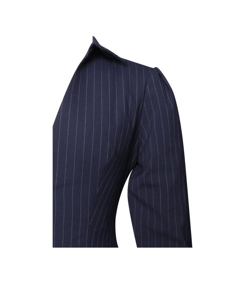 Women's Xabrina Navyblue Pinstripe Long Sleeve Shirt Mini Dress