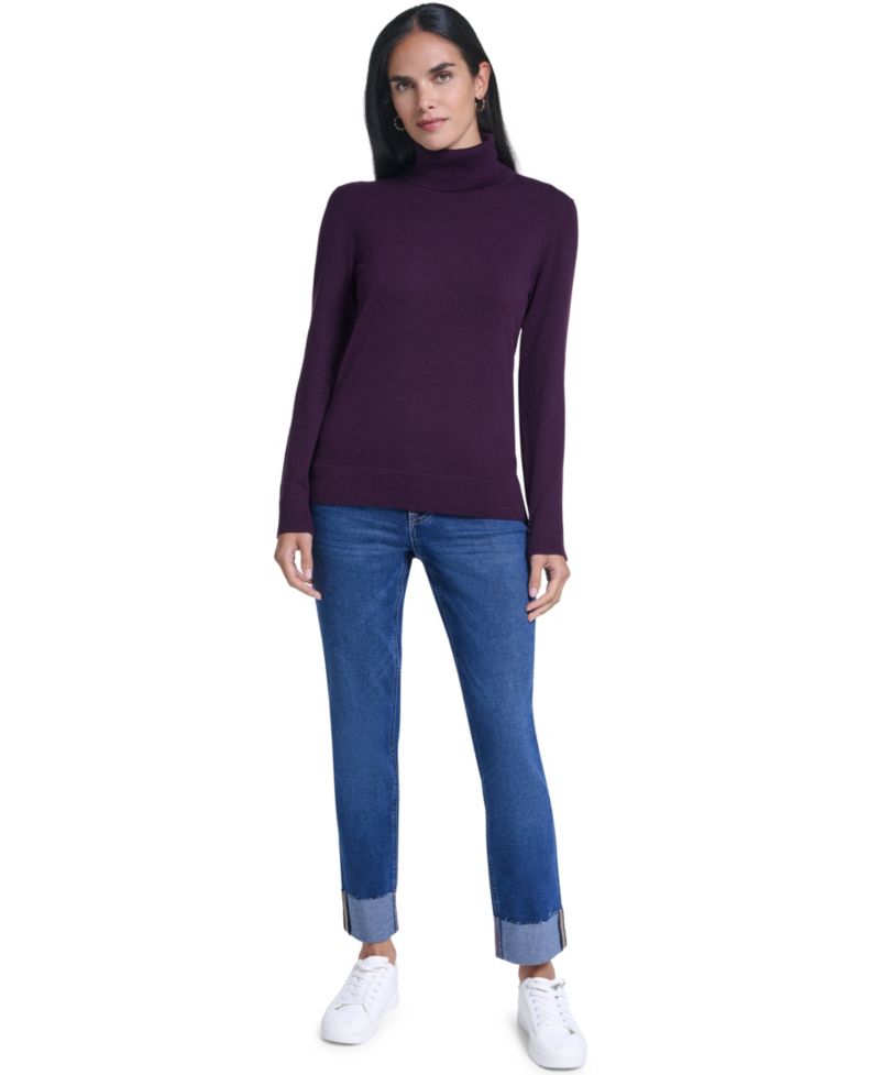 Women's Solid Long-Sleeve Turtleneck Sweater