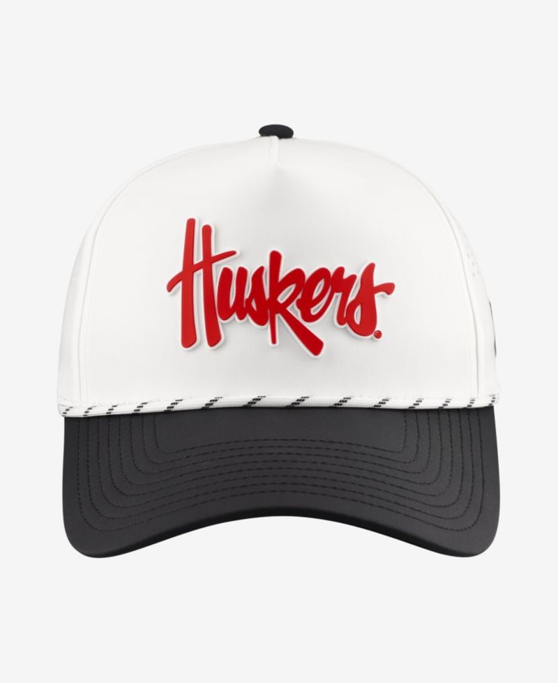 Men's White/Black Nebraska Huskers Classic Adjustable Rope Hat