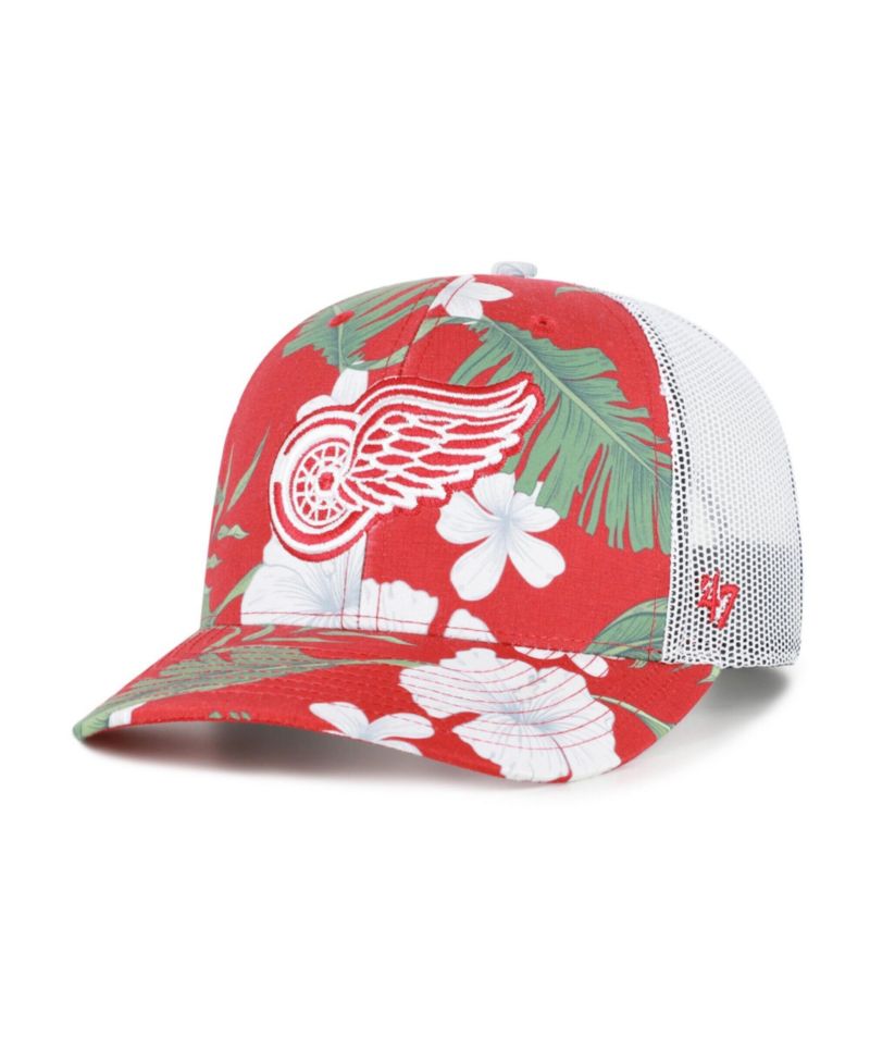 Men's Red/White Detroit Red Wings Beach Side Adjustable Trucker Hat