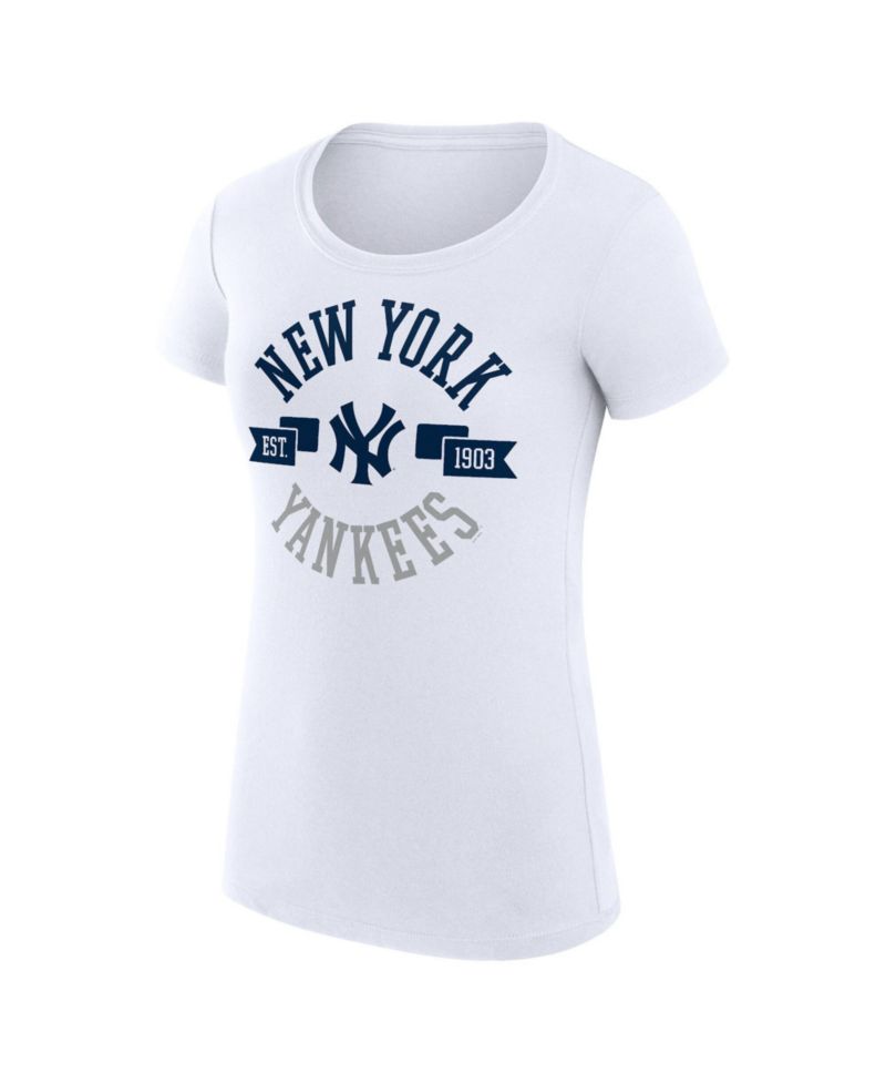 Women's White New York Yankees Super-Slim Fit Lightweight City Graphic T-Shirt