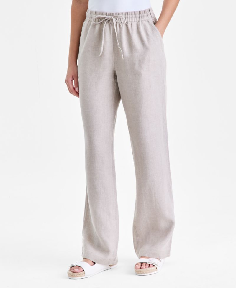 Women's 100% Linen Drawstring Pants