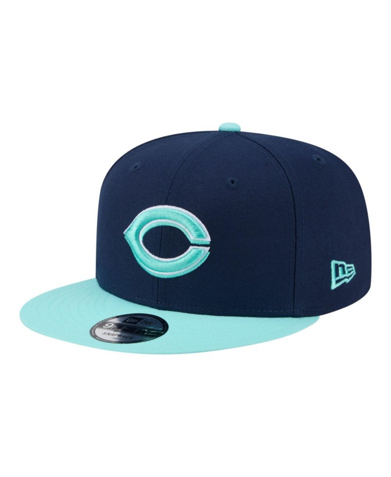 Men's Navy/Turquoise Cincinnati Reds 2-Tone Color Pack 9FIFTY Snapback Hat