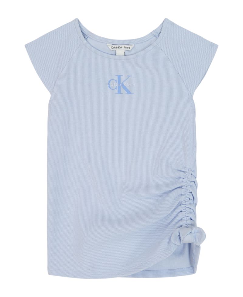Girls' 7-16 CK Side Ruched Round Neck T-Shirt