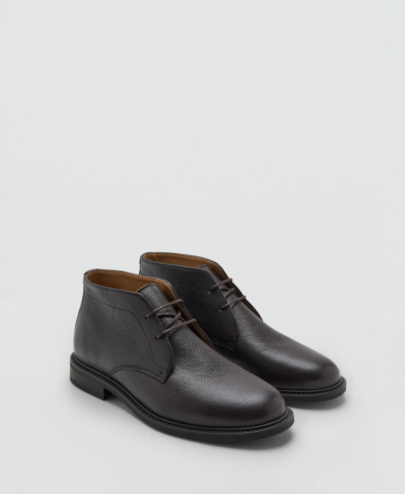 Men's Lace-Up Leather Ankle Boots