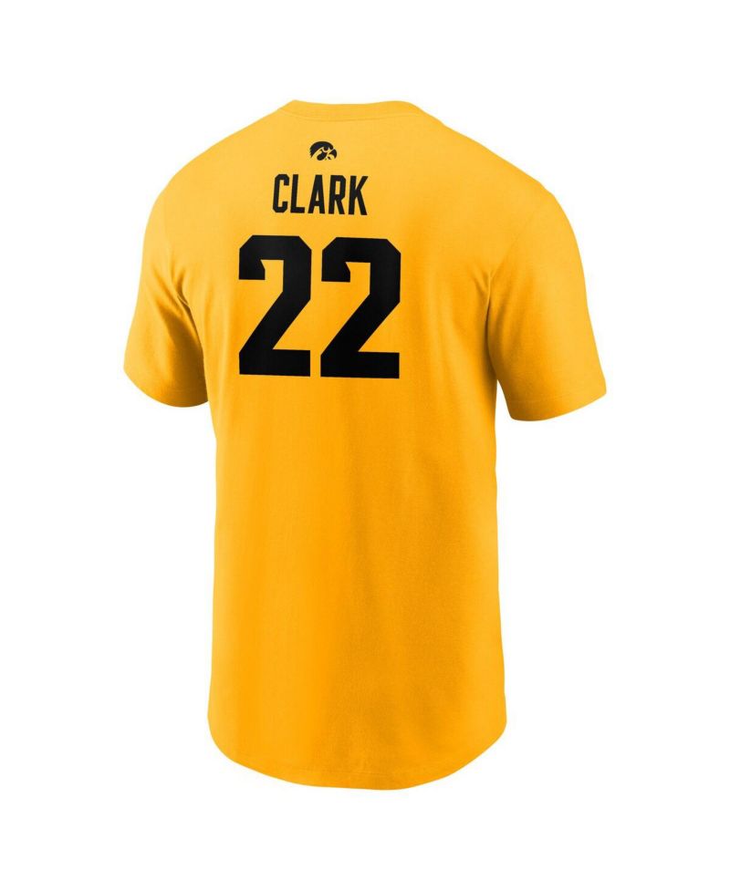 Men's and Women's Caitlin Clark Gold Iowa Hawkeyes Retired Player Name & Number T-Shirt