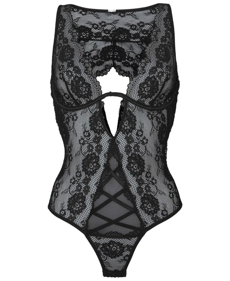 Women's Plunge Lace Underwire Everyday Comfort Lingerie Teddy