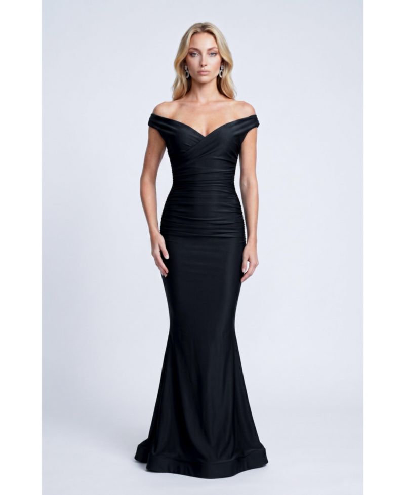 Women's Ruched Off-the-Shoulder Mermaid Gown