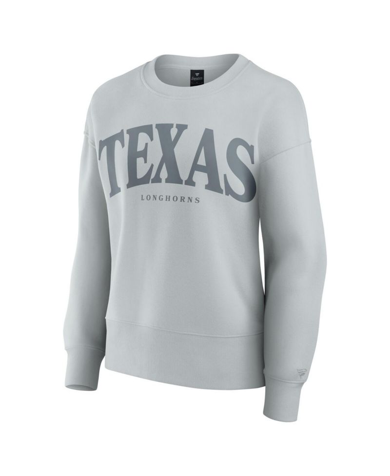 Women's Gray Texas Longhorns Supersoft Flow Fleece Pullover Sweatshirt