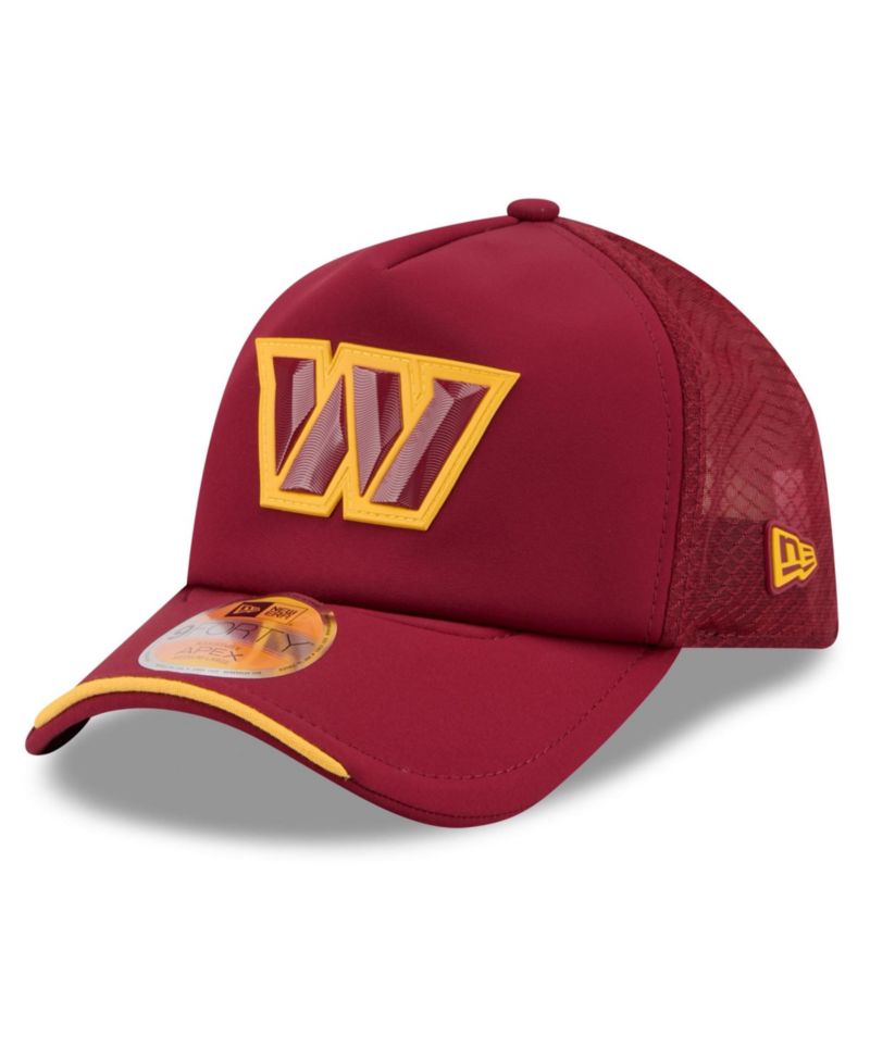 Men's Burgundy Washington Commanders 2026 Sideline Apex 9FORTY Adjustable Trucker Hat