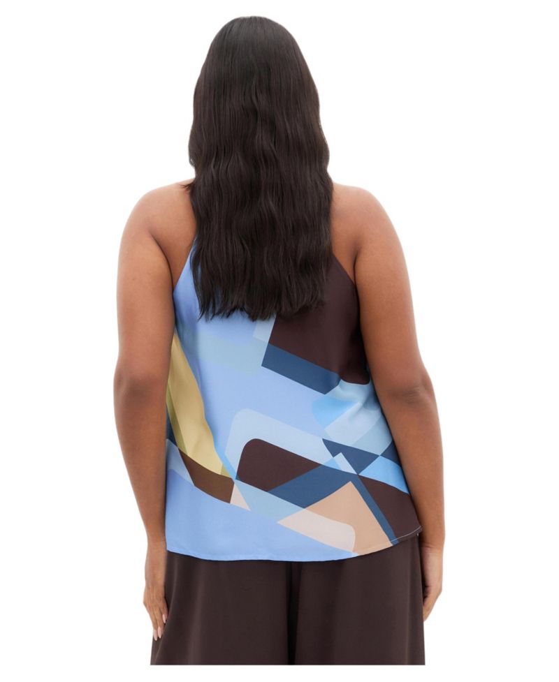 Plus Size Chloe Abstract Print Cowl Neck Top