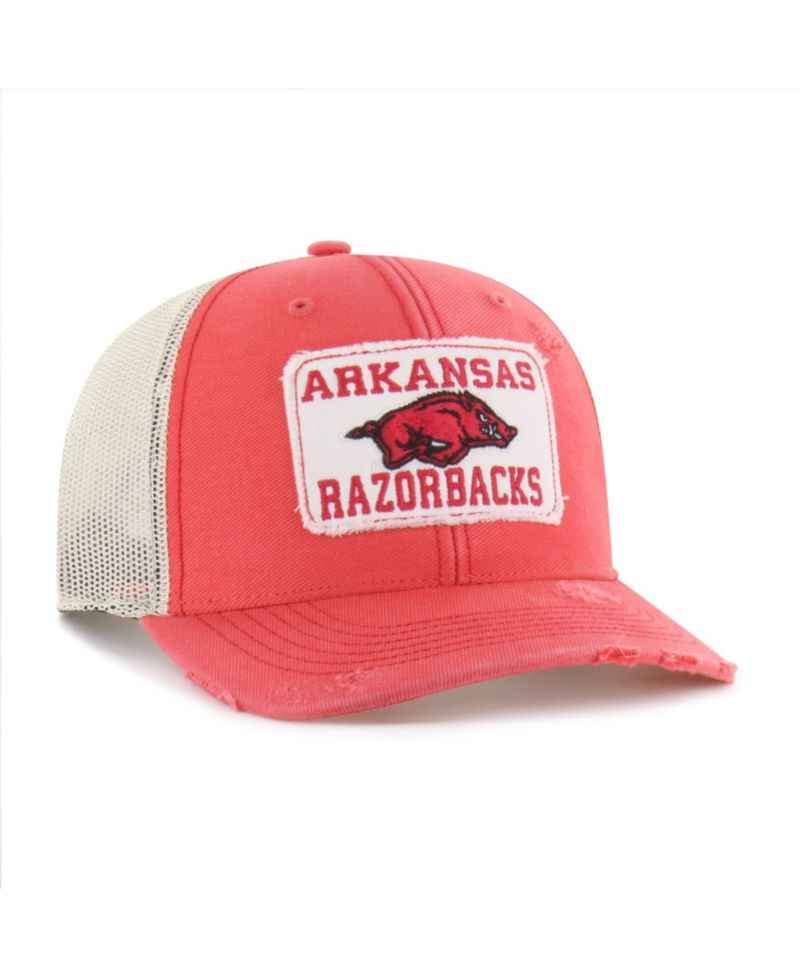 Men's and Women's Red Arkansas Razorbacks Egremont Well-Worn Adjustable Trucker Hat