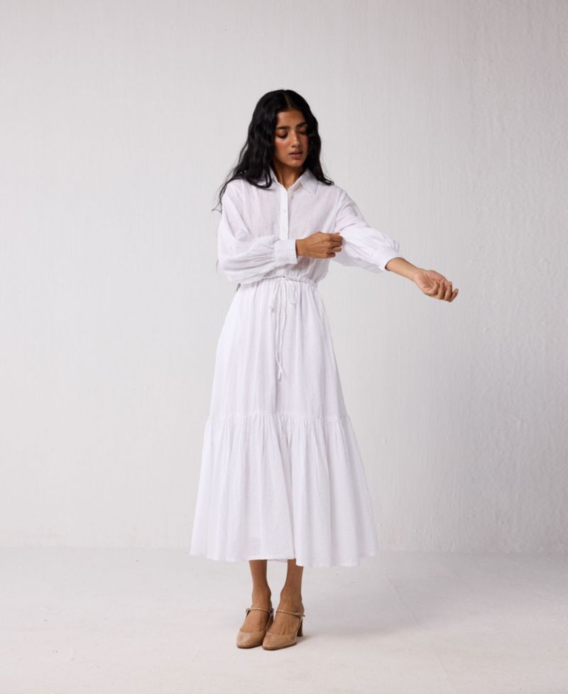 Women's Embroidered Flowy Tiered Maxi Dress