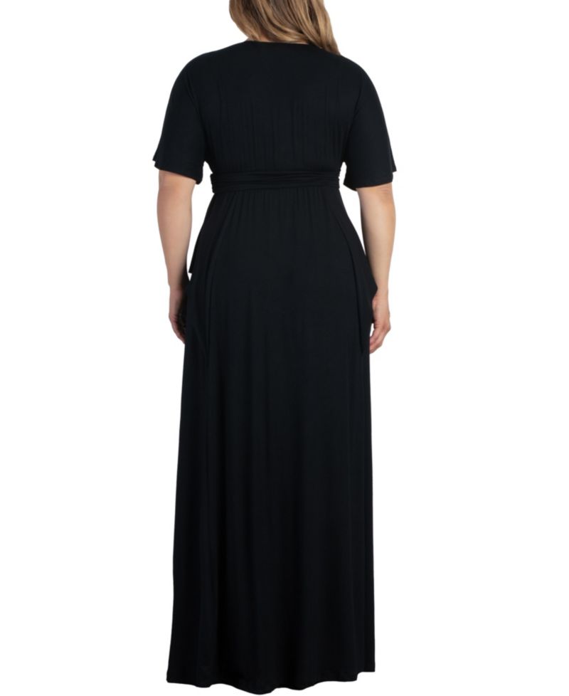 Women's Plus Size Indie Flair Maxi Dress with Kimono Sleeves