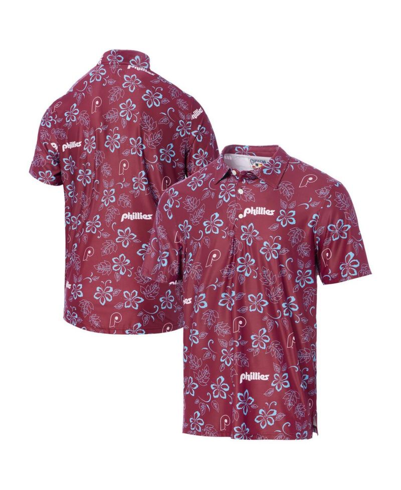 Men's Maroon Philadelphia Phillies Cooperstown Collection Performance Polo Shirt