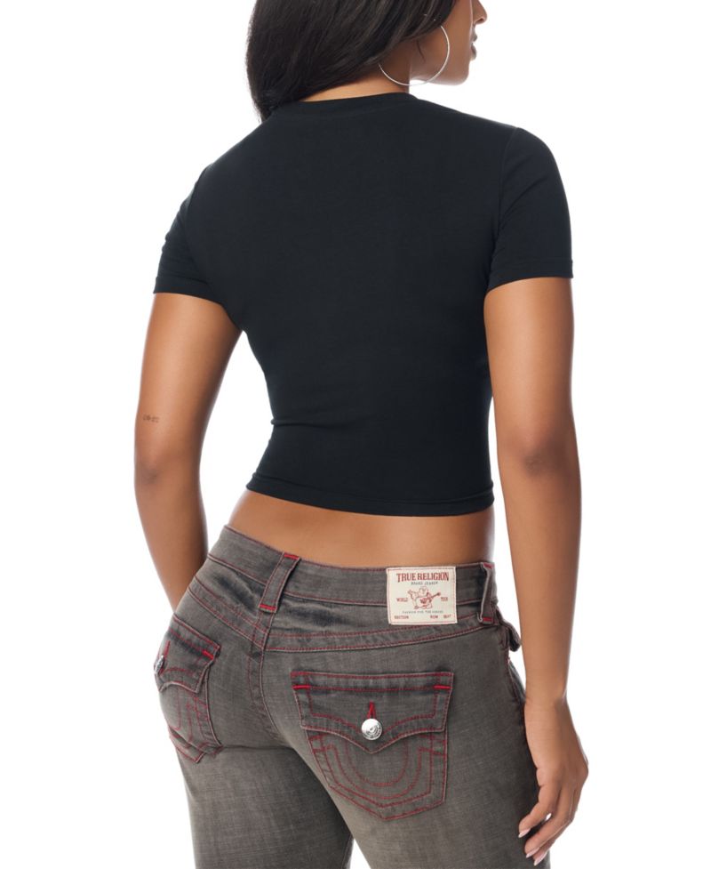 Women's Baby Cropped Graphic Crewneck T-Shirt