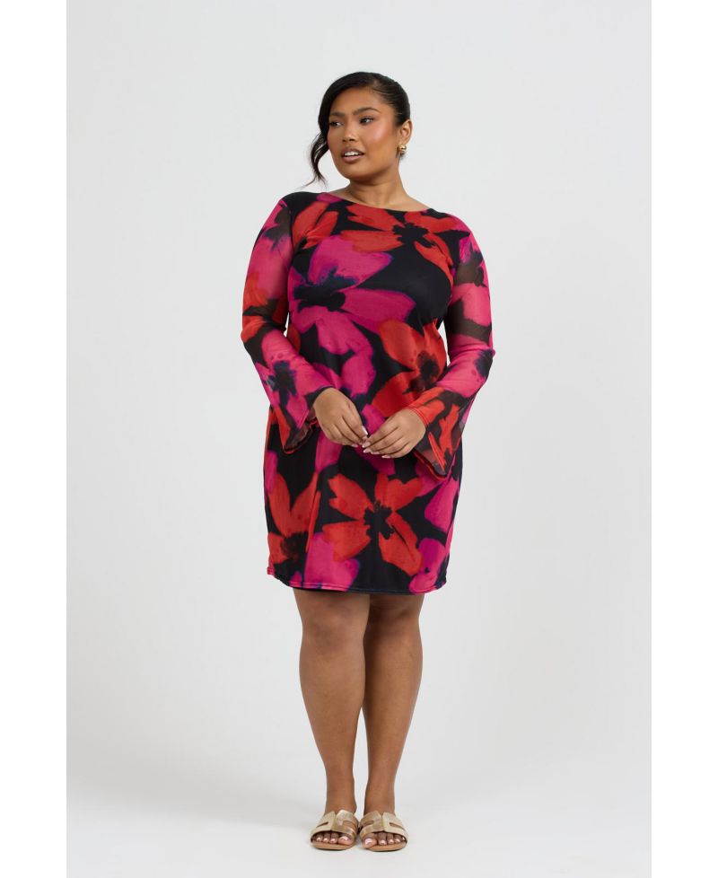 Women's Bold Floral Print Mini Dress