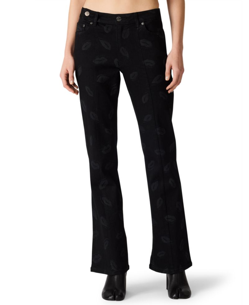 Women's Brandi Kiss Lip Print Straight Leg Jeans