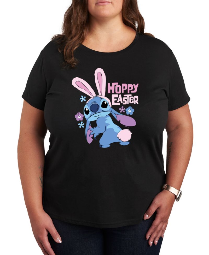 Trendy Plus Size Lilo and Stitch Holidays Graphic Crew Neck T-Shirt