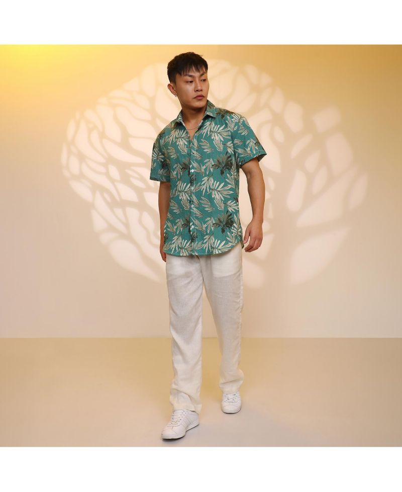 Men's Sea Green Breezy Foliage Shirt