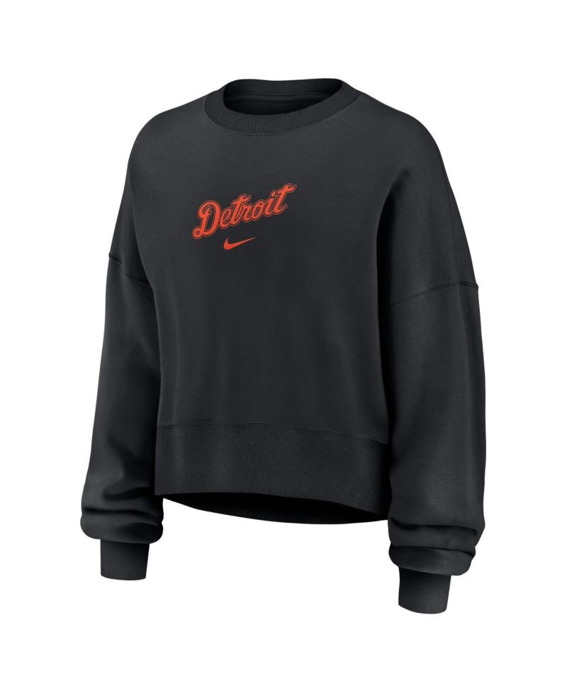 Women's Black Detroit Tigers Oversized Primetime Sweatshirt