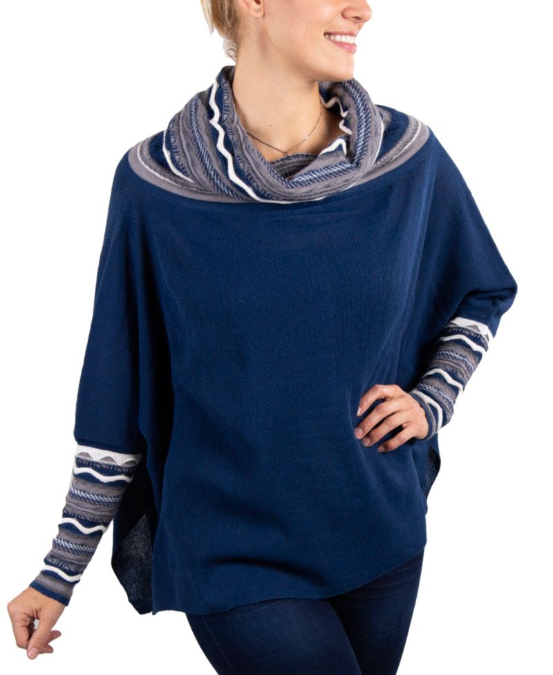 Women's Rossana Alpaca Cowl Neck Poncho Sweater