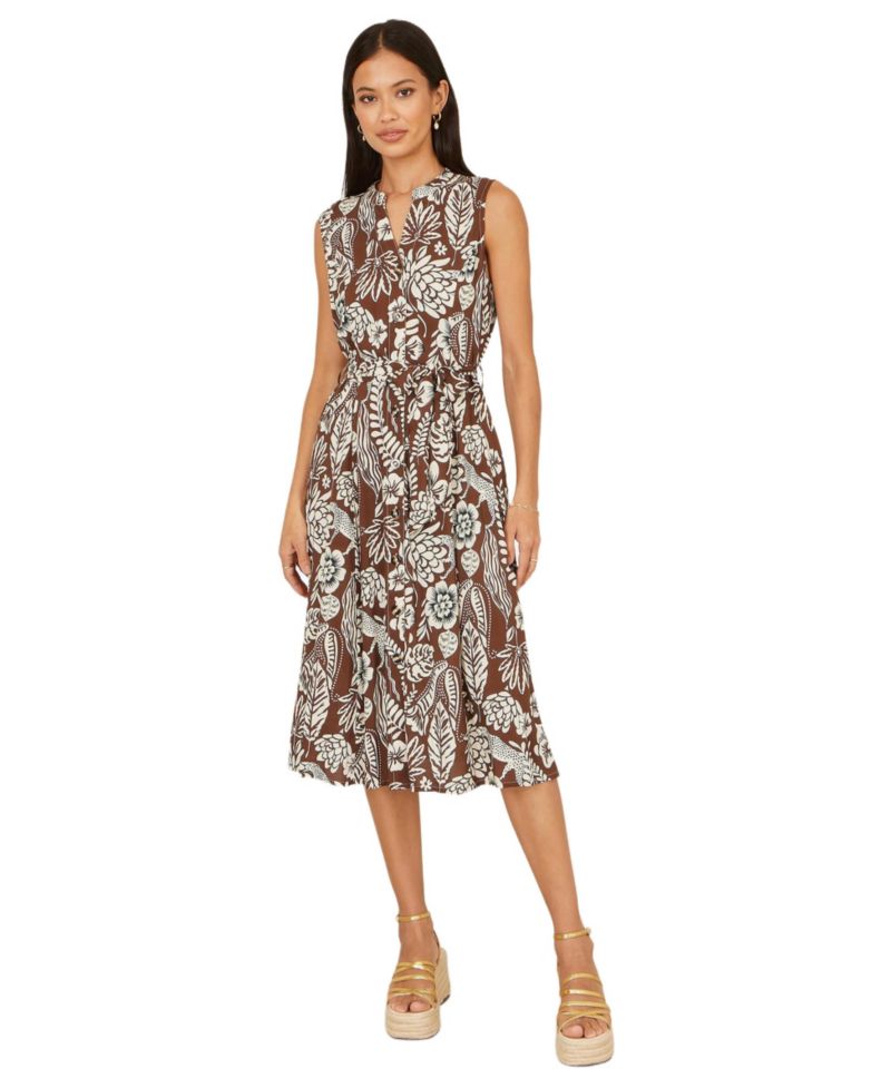 Women's Leaf Print Shirt Dress