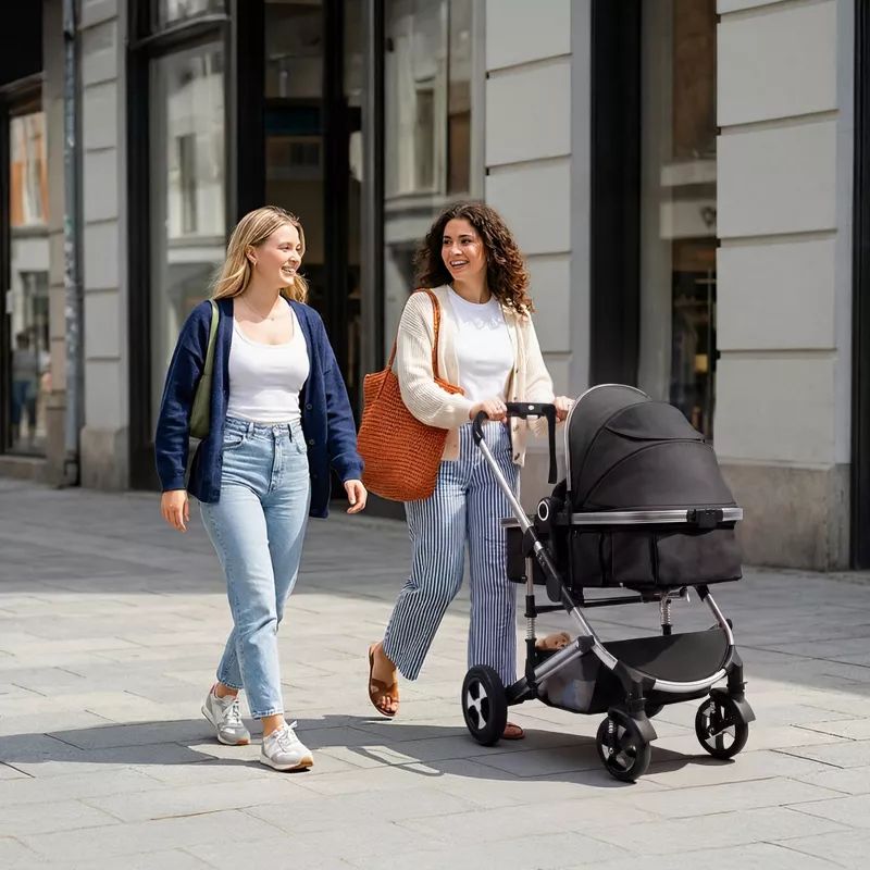 Cozi 2 Convertible Baby Stroller, Folding High Landscape Design with Adjustable Canopy and Diaper Bag